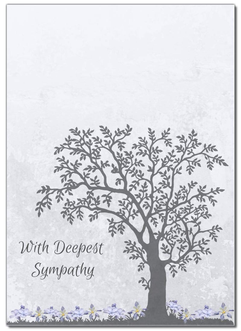 Elcer 15 Sympathy Cards Greeting Sympathy Memorial Notes Tree of life Floral Purple Violet Orchid Flowers 4X6 - Image 5
